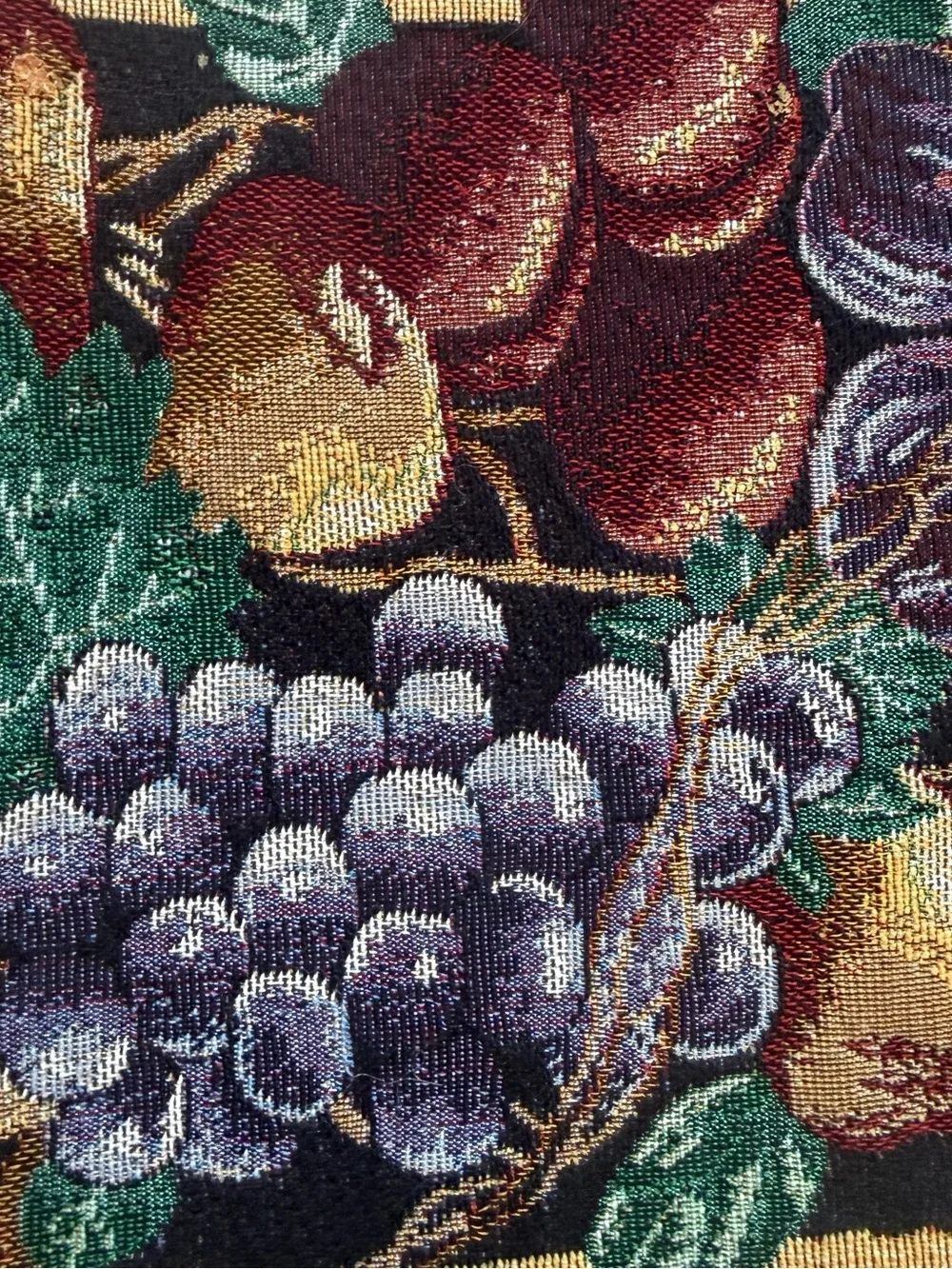 Vintage Jacquard Woven Tapestry Table Runner Harvest Fruit Vineyard Tuscan 90x13